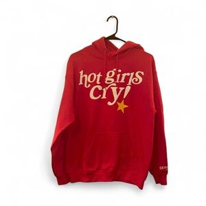 Serotonin Hot Pink Hot Girls Cry Sweatshirt Size Medium